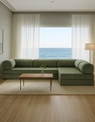 Resim Modamed Night Köşe Açılır Kanepe Yatak Olabilen Rahatlama , Köşe L Takımı, Üçlü Kanepe, Aktivite Yeşil 