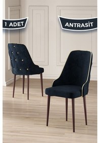 Resim Canisa Krax Serisi, 1.sınıf Babyface Kumaş Mutfak Sandalyesi, Kahve Metal Ayak, 1 Adet Antrasit Sandalye Sandalye Antrasit Ayakları Kahve 