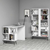 Resim Variant Extra Çalışma Masası ve Kitaplık Takımı - Beyaz 