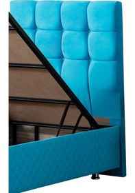 Resim Setaymobilya Baza, Duke Tek Kişilik Turkuaz Baza + Başlık, Mdf, Setay 