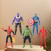 Resim Marvel 5 parça set/Amerikan Kaptan Demir Örümcek Hulk Thanos Aksiyon Figürleri Arkadaş Hediye Masaüstü Dekorasyon Yaratıcı Süsler, Sevgililer Günü, Doğum Günü, Cadılar Bayramı, Noel için mükemmel 
