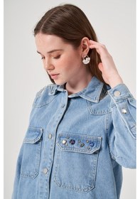 Resim Oe25y939658 Omelya Denim Kot Ceket Mavi 