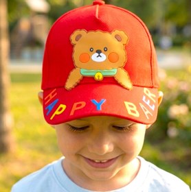 Resim AYDINER TEKSTİL 3D Happy Bear Ayıcık Figürlü Eğlenceli Erkek Çocuk Şapka 
