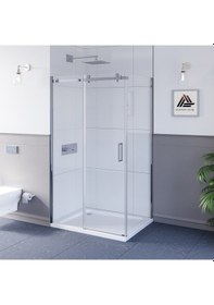 Resim Kupon Duş Sirius D201 Dikdörgen Parlak Aksam Şeffaf Cam Askılı Sistem Duşakabin H: 200cm Parlak 