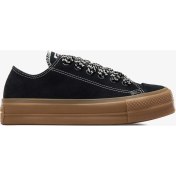 Resim Converse Chuck Taylor All Star Lift Kadın Siyah Süet Platform Sneaker 