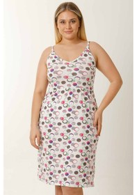 Resim Parlingerie Hamile Lohusa Geceliği İp Askılı Puantiyeli Beyaz 