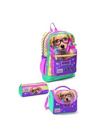 Resim Coral High Kids Sarı Pembe Sevimli Köpek Desenli 3 Lü Okul Çanta Seti Set0123752 