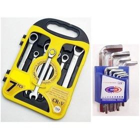 Resim Makroyapı 7 Li Cırcır Anahtar Ve Alyan Seti 8-19 Mm Anahtar 