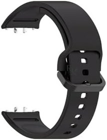 Resim Samsung Galaxy Fit 3 İle Uyumlu Silikon Spor Kordonlu Klasik Kayış Kordon Siyah 