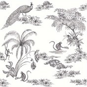 Resim Tavuskuşu & Maymun Kendinden Yapışkanlı Duvar Kağıdı Rulosu - Su Geçirmez, Yıkanabilir Banyo ve Koridor Dekoru, 43.94cm x 118.11cm 