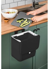Resim Tfx Çift Yön Kapak Tezgaha Asılabilir Çöp Kovası Siyah Siyah 