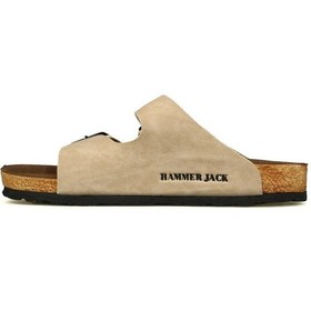 Resim Hammer Jack Orthopedix Haru Çift Bantlı Tokalı Rahat Unisex Terlik 503 01 Bej 