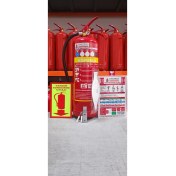 Resim 6 kg Foam Köpüklü Yangın Söndürme Tüpü 4 Yıl Garanti 3M N95 Maske Askı Aparatı kullanma talimatı ve fosforlu levha dahil 