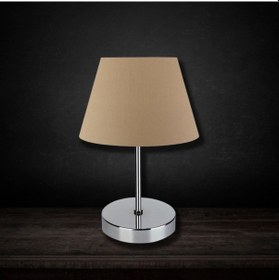 Resim Kuzey Krom Gövdeli Abajur Kahve Başlık Kumaş Yatak Odası Oturma Odası Kahverengi 