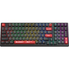Resim Bloody WS98 Siyah Q Türkçe 2.4G + Bluetooth Kablosuz RGB Hot Swapple Mekanik Klavye-Red Plus Switch 