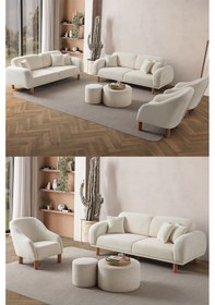 Resim Regnum Koltuk Takımı 3+3+1+1 Krem 