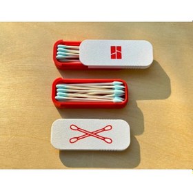 Resim Sürgülü Kulak Pamuk Çubuk Kutusu / 1 Adet 