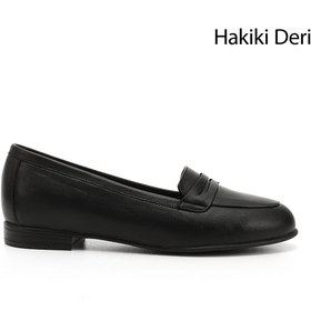 Resim GÖNDERİ(R) Kadın / Kız Siyah Hakiki Deri Babet 