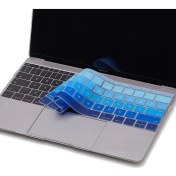 Resim Laptop Macbook Pro Klavye Koruyucu (Us To Tr) 13INÇ A1708-13INÇ A1534 ile Uyumlu Ombre Lacivert Mavi 