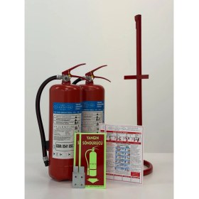 Resim Vallentina 6kg Tozlu Yangın Söndürme Cihazı Ruhsata Uygun Tse-Hyb/ce Belgeli(Talimat-Sehpa-Levha-Askı Aparatlı)-2 ADET 