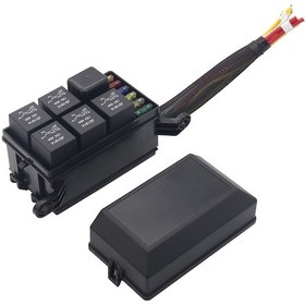 Resim Gajeena 12v 6 Kanallı Röle Kutusu - Sigorta Ve Röle Seti Dahil, Siyah Siyah 