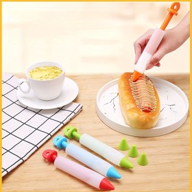 Resim 4-Tip Silikon Piping Kalemi, Kurabiye, Tatlı, Çikolata ve Krem Süslemesi için - Evde Pişirme ve Sanatsal Tasarımlar için Mükemmel, Pastacılık Süsleme Aracı | Renkli Uç Tasarımı | Ergonomik Kolu, Kek Süsleme Malzemeleri 