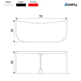 Resim Küvet | Jakuzi Basamağı Oval | MOD - 30x70 / Siyah / Akrilik Tekli Basamak 