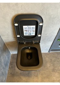 Resim Seramiksan Saturn A141201H Kanalsız Asma Klozet + Yavaş Kapak Mat Siyah 