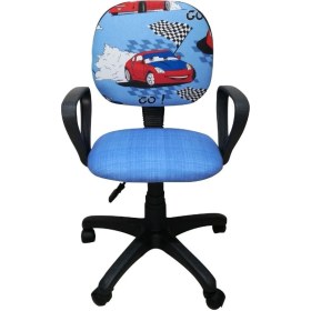 Resim Depolife Çocuk Odası Ders Çalışma Ofis Koltuğu Yarış Arabası Desenli 