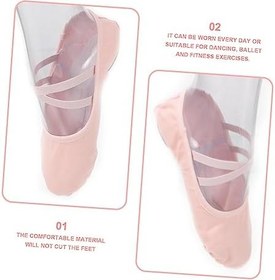 Resim YARNOW 3 Çift dans ayakkabıları yürümeye başlayan bale terlikleri kız çorap bayanlar terlik Bale ayakkabıları bale daireler kız elastik uygulama tayt Kız çocuk 
