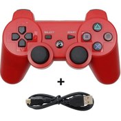 Resim Kablosuz Denetleyici Desteği Bluetooth Ps3 Konol Joystick Playstation 3 Joy Red 