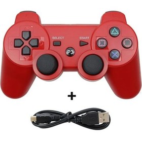 Resim Kablosuz Denetleyici Desteği Bluetooth Ps3 Konol Joystick Playstation 3 Joy Red 