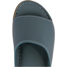 Resim Napa Shoes Hakiki Deri Lazer Kesim Delikli Rahat Taban Kadın Terlik Napa-309 Mavi 