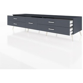 Resim Kronos Tv Ünitesi 5 Çekmeceli 220x59x51 Antrasit-antrasit Antrasıt/antrasıt - Antrasıt 