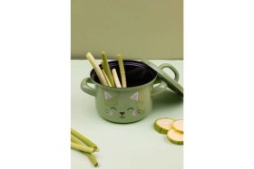 Resim Emaylab Little Cat Mini Emaye Tencere (850ML) 