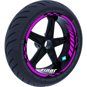 Resim Çınar Extreme Gül Pembesi Moto Gp Iç Dış Jant Şeridi Takım Sticker Çınar Extreme 
