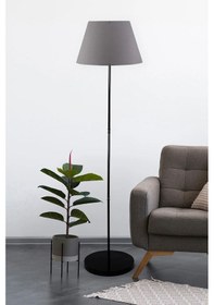 Resim Tek Ayaklı Abajur Metal Siyah Lambader Antrasit Ml742 