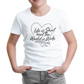 Resim Life is Short Beyaz Çocuk Tshirt 