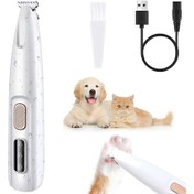Resim LED Işıklı Kedi Köpek Tırnak Makası, Çok Düşük Sesli Yedek Bıçaklı IPX5 Su Geçirmez Şarj Edilebilir Evcil Hayvan Saç Klipsi, Ufak Köpekler ve Kediler İçin Pati Göz Kulak Yüz Kalça Bakım Seti 