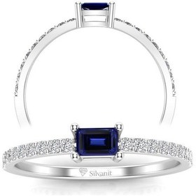 Resim 0,35 Karat Pırlantalı Safir Yüzük 