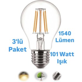 Resim 12W-101W Rustik LED Ampul Günışığı 1540 Lümen E27 Duylu Dekoratif Ampul Flamanlı 