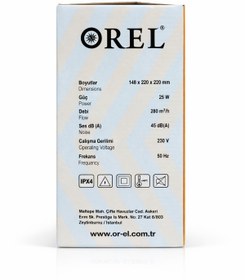 Resim Orel DEKORATİF BANYO ASPİRATÖRÜ 150'LİK 