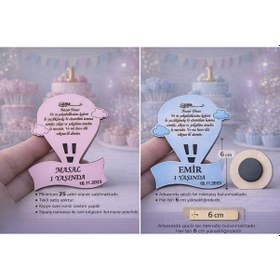 Resim Balon Temalı Magnet Kişiye Özel 25 Adettir No 047 