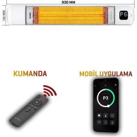 Resim Luxeva Smarty-Wl Duvar Tipi Akıllı Karbon Infrared Isıtıcı IP55 2500W 