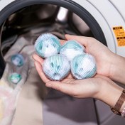 Resim 5 adet büyük 4cm/1.57 inç çamaşır topu, tüyleri çıkarmak için, temizlik için naylon yıkama topu, tambur ve pulsator makineleri için anti-tangle. 