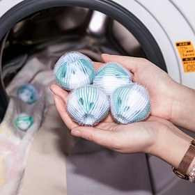 Resim 5 adet büyük 4cm/1.57 inç çamaşır topu, tüyleri çıkarmak için, temizlik için naylon yıkama topu, tambur ve pulsator makineleri için anti-tangle. 