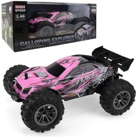 Resim Uzaktan Kumandalı 30 Cm Şarjlı Dev Off Road Araba 2.4ghz Rc Pembe Arazi Aracı Çok Renkli 