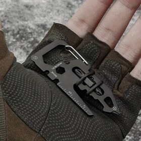 Resim 1 adet Kredi Kartı Multitool, Dinozor Kafası Çok Fonksiyonlu Kart Aracı Anahtarlık Şişe Açacağı için, Kar Tanesi Multitool, Hızlı Onarımlar, Taşınabilir Ölçü Rulosu Çapraz Batch, EDC Survival Gear, Kamp, Onun için En İyi Hediyeler 