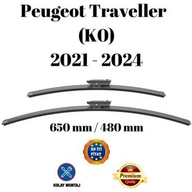 Resim Peugeot Traveller K0 2021 2022 2023 2024 Uyumlu Ön Cam Silecek Süpürgesi Takımı 650/480mm Silbak Sb2619d 