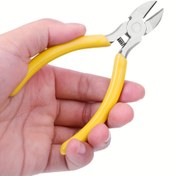 Resim 4.5 İnç El Tipi Burun Pense, Yay Yardımı ile - Mini Endüstriyel Kalite Tel Kesiciler, Ergonomik Sarı Saplar, Ağır Hizmet Tipi Metal Kesme Aracı, DIY, El Sanatları ve Ev İyileştirme için, El Sanatları Aracı, Şık Aracı Tasarımı, Dayanıklı Yapı 
